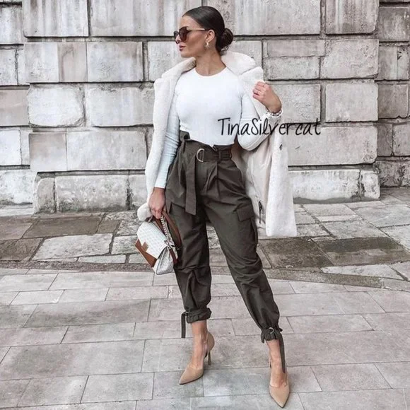BLOGGER S FAVE Zara Straight Cargo Pants NWT